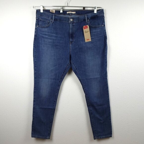 Levi's 721 Skinny Jeans Women's Plus Size 24W Blue Stretch Denim High Rise - Picture 1 of 10